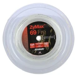 Ashaway Badmintonsaite Zymax 69 Fire (Kontrolle+Grip) Weiss 200m Rolle