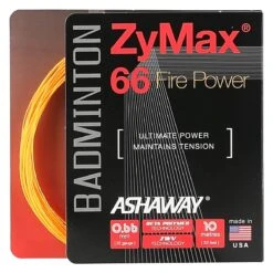 Ashaway Badmintonsaite Zymax 66 Fire Power Orange 10m Set