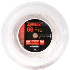 Ashaway Badmintonsaite Zymax 66 Fire Power Weiss 200m Rolle