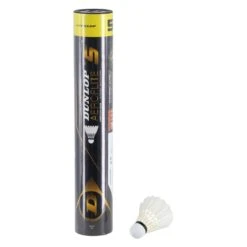 Dunlop Badmintonbälle Aeroflite No. 5 Naturfeder Weiss Dose 12er