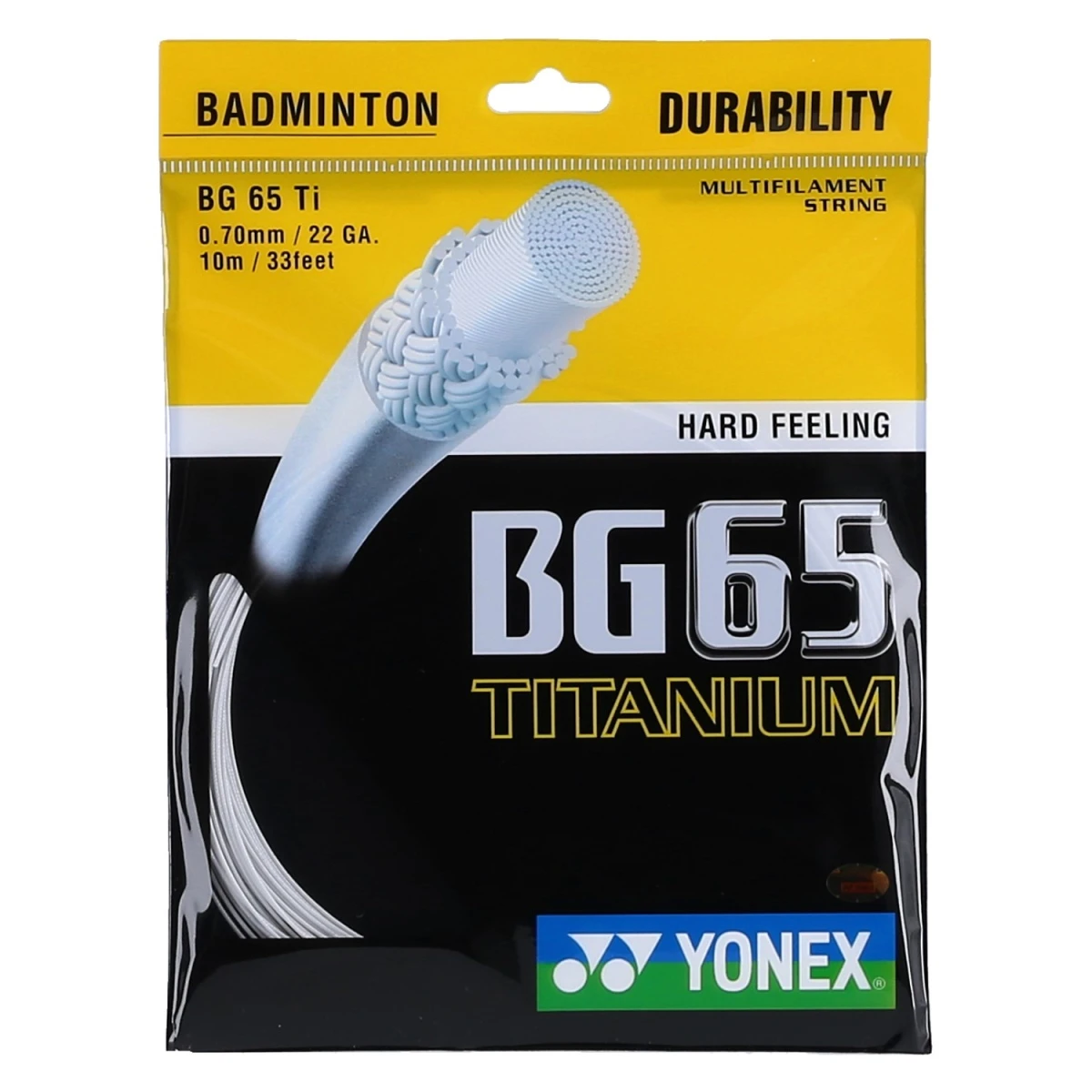 Yonex Badmintonsaite BG 65Ti (Haltbarkeit+Power) Weiss 10m Set 3 Yonex Badmintonsaite BG 65Ti (Haltbarkeit+Power) Weiss 10m Set