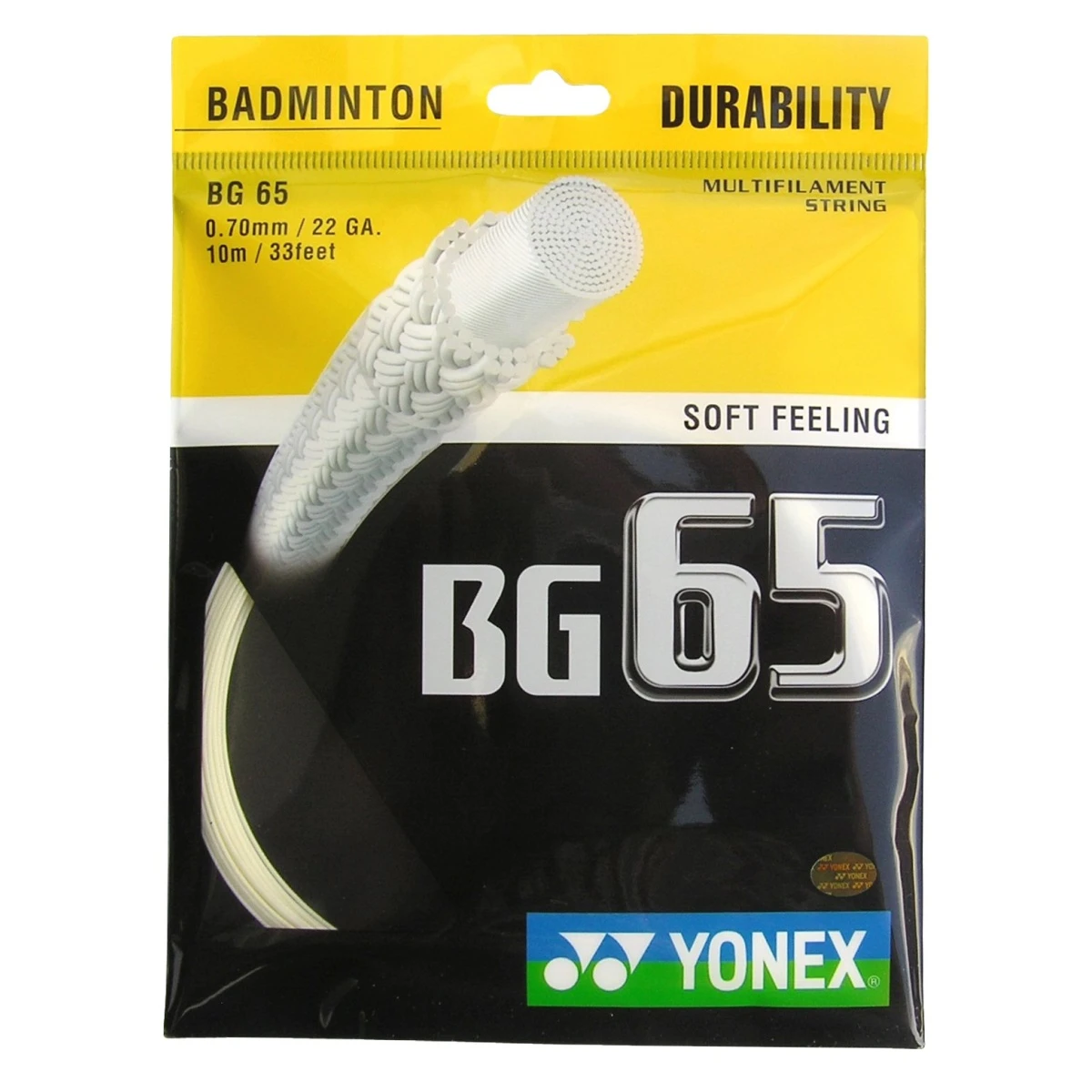 Yonex Badmintonsaite BG65 (Allround+Haltbarkeit) Natur 10m Set 3 Yonex Badmintonsaite BG65 (Allround+Haltbarkeit) Natur 10m Set