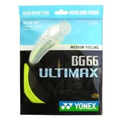 Yonex Badmintonsaite BG 66 Ultimax (Power+Komfort) Gelb 10m Set