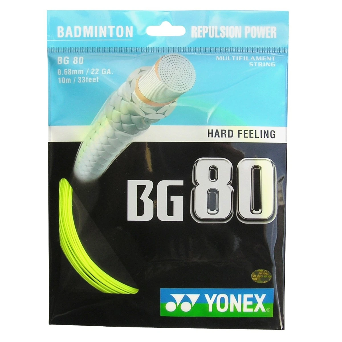 Yonex Badmintonsaite BG80 (Kontrolle+Touch) Gelb 10m Set 3 Yonex Badmintonsaite BG80 (Kontrolle+Touch) Gelb 10m Set