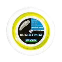 Yonex Badmintonsaite BG 66 Ultimax (Power+Komfort) Gelb 200m Rolle